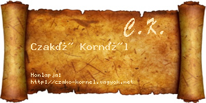 Czakó Kornél névjegykártya